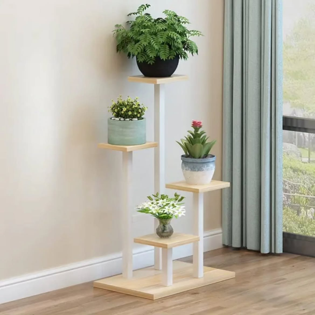 Multi-Layer Wooden Floral Display Rack