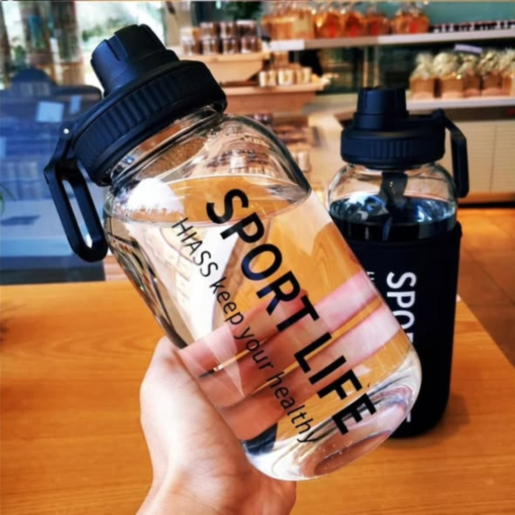 Borosilicate Clear Glass Water Bottle