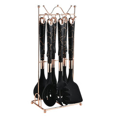 7-Piece Marble Pattern Silicone Cooking Utensil Set