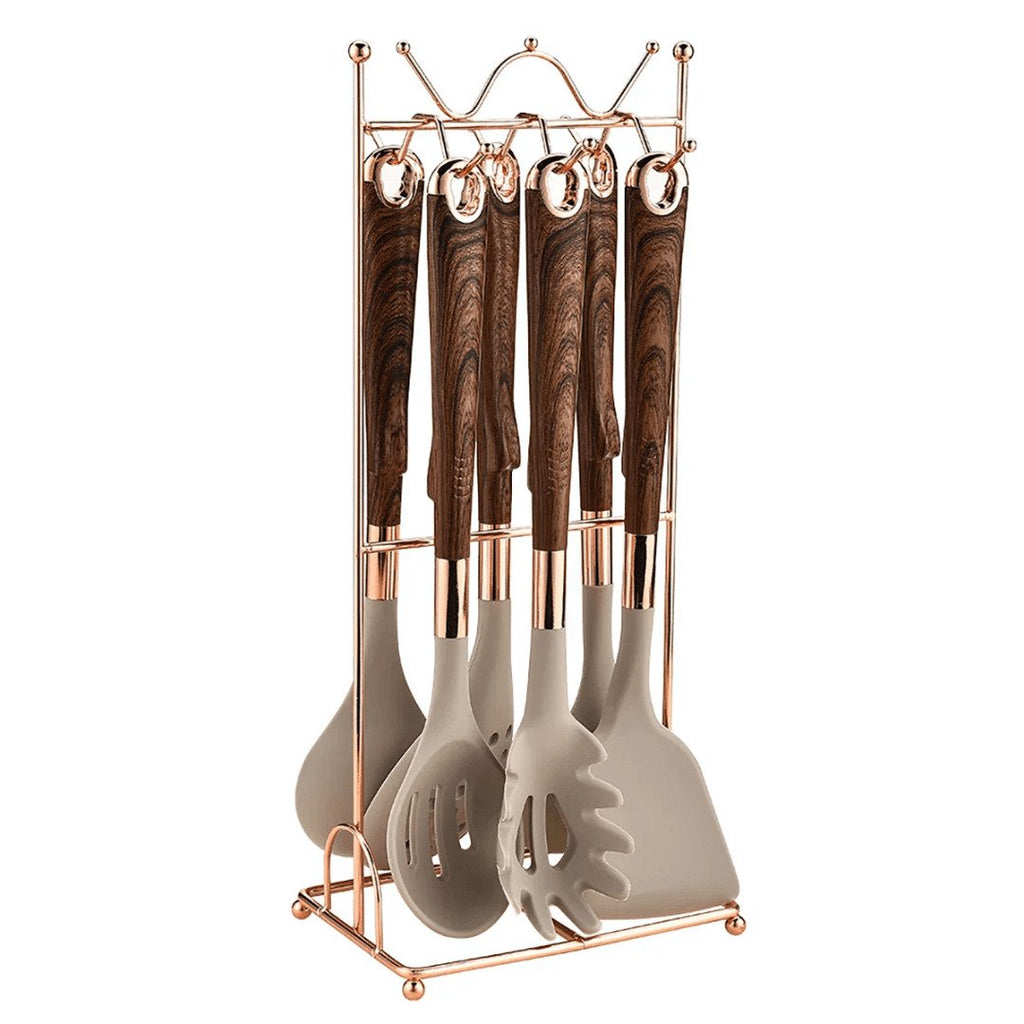 7-Piece Marble Pattern Silicone Cooking Utensil Set