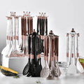 7-Piece Marble Pattern Silicone Cooking Utensil Set