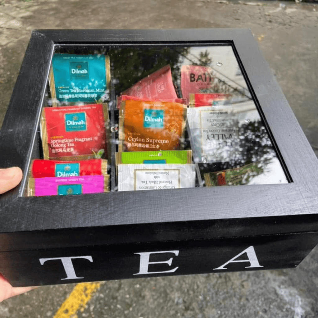 9-Grid Bamboo Tea Bag Organizer