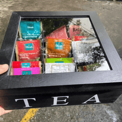 9-Grid Bamboo Tea Bag Organizer