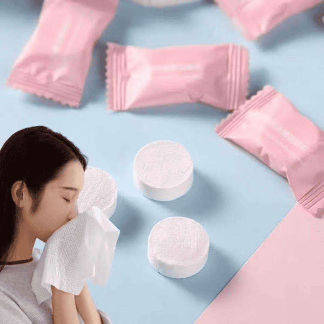 50Pcs Compressed Washcloth/Disposable Cotton Face Towel