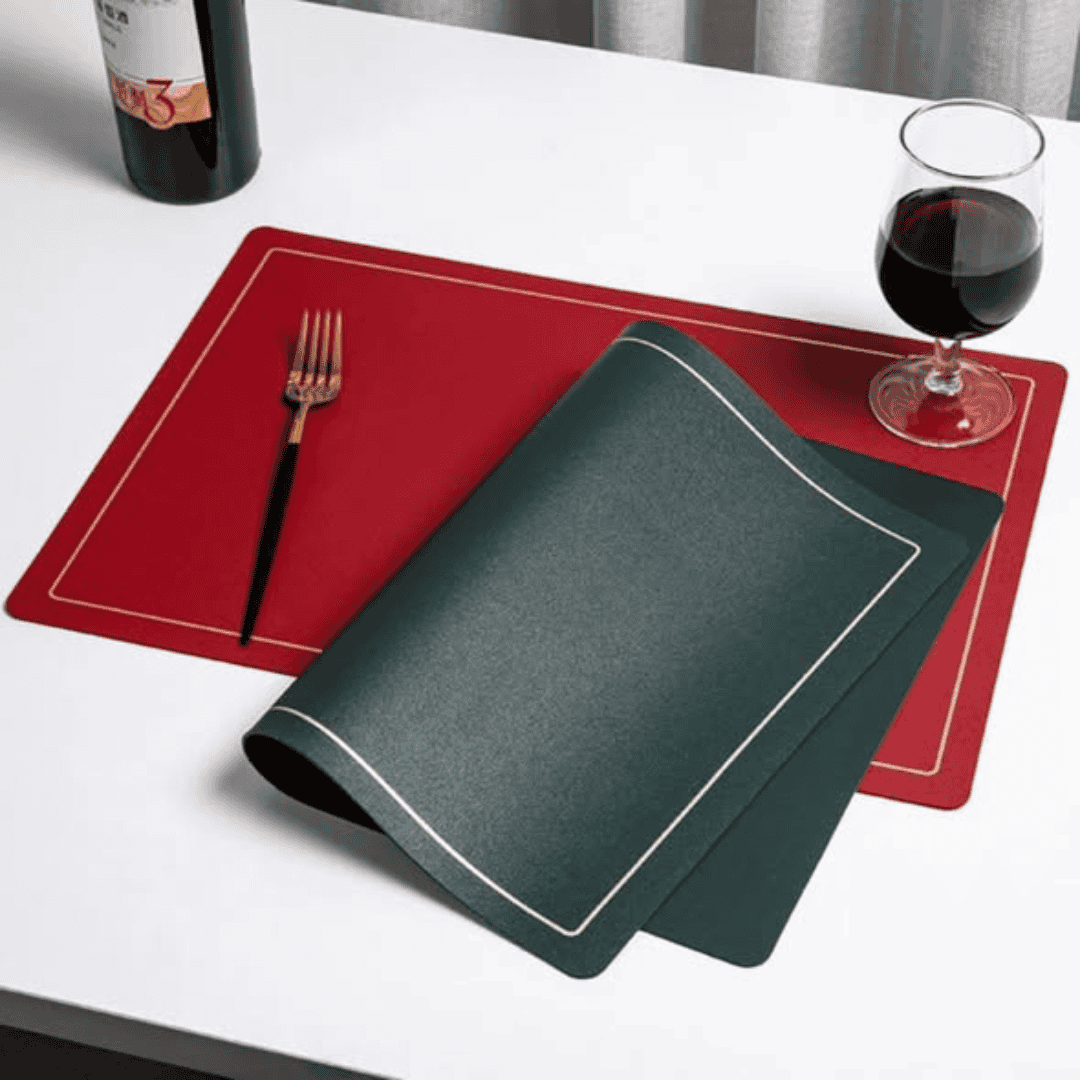 6Pcs Leather Anti-Slip Table Mats
