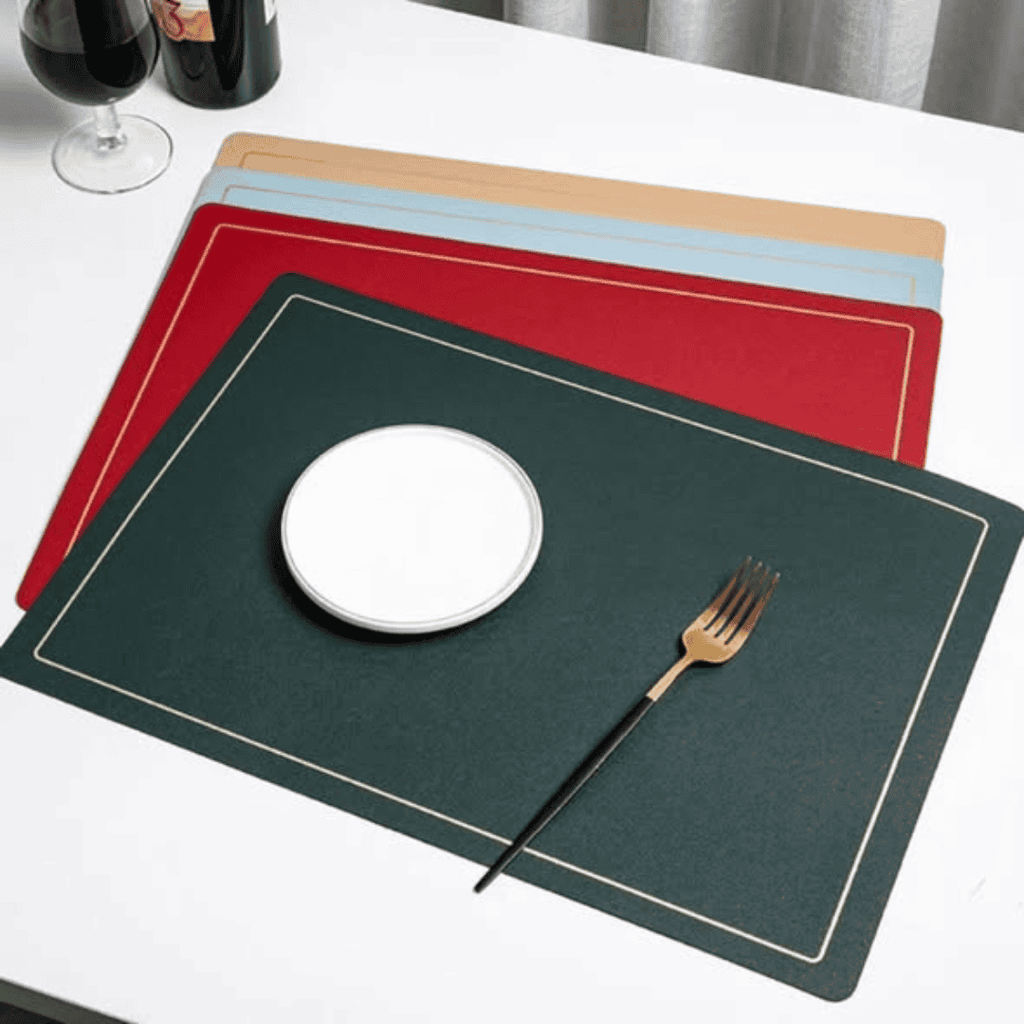 6Pcs Leather Anti-Slip Table Mats