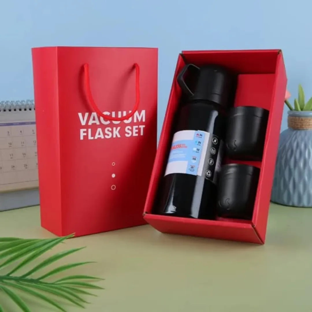 Stainless Steel 500ml Vaccum Flask With 2 Cups