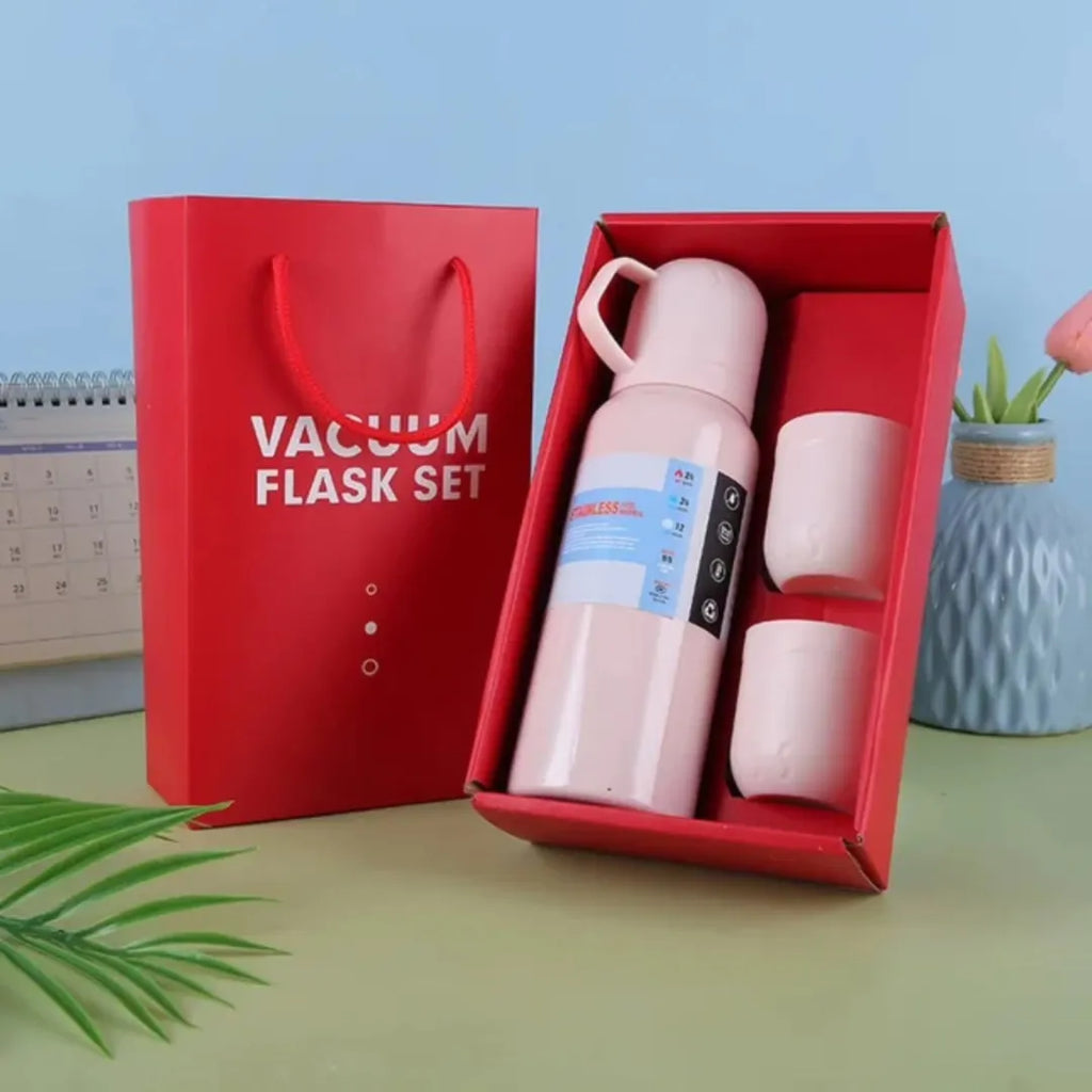 Stainless Steel 500ml Vaccum Flask With 2 Cups