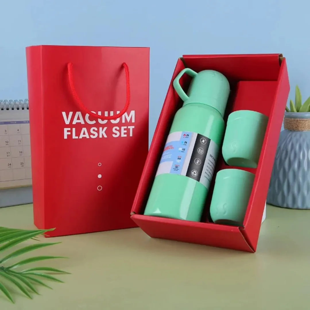 Stainless Steel 500ml Vaccum Flask With 2 Cups