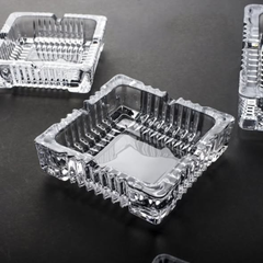Square Clear Glass Ash Tray