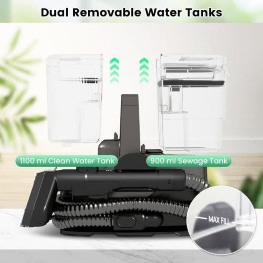 1800W Portable Spot Cleaner with Steam and Hot Water Vacuum