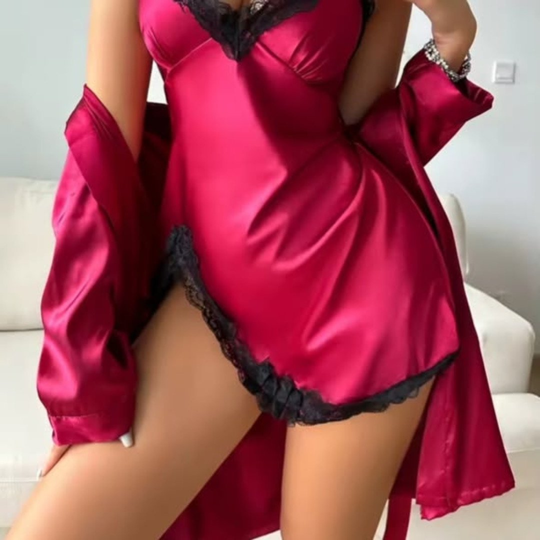 4pcs silk pajamas set