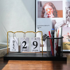 Luxe Desk Calendar and Pen Holder
