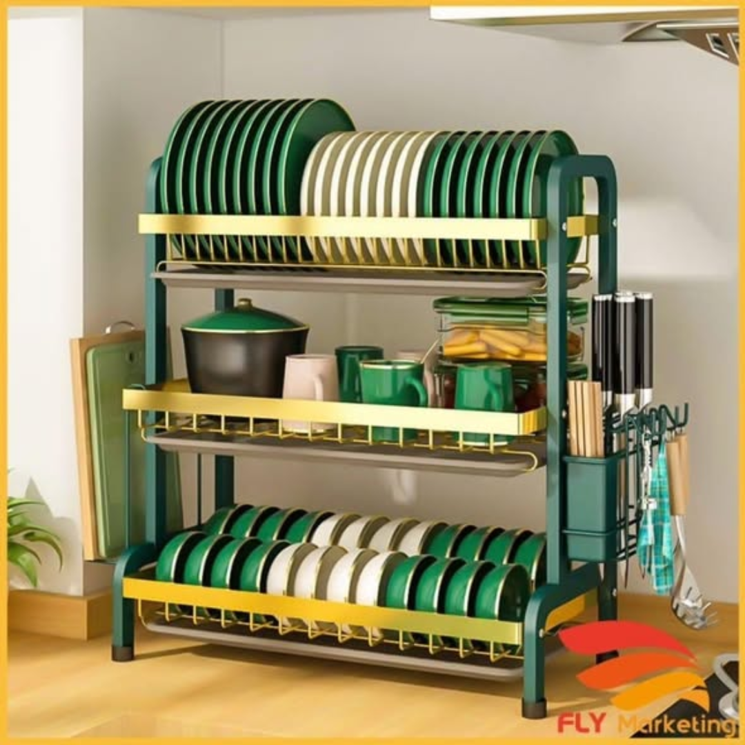 3 Layer Gold Dishrack
