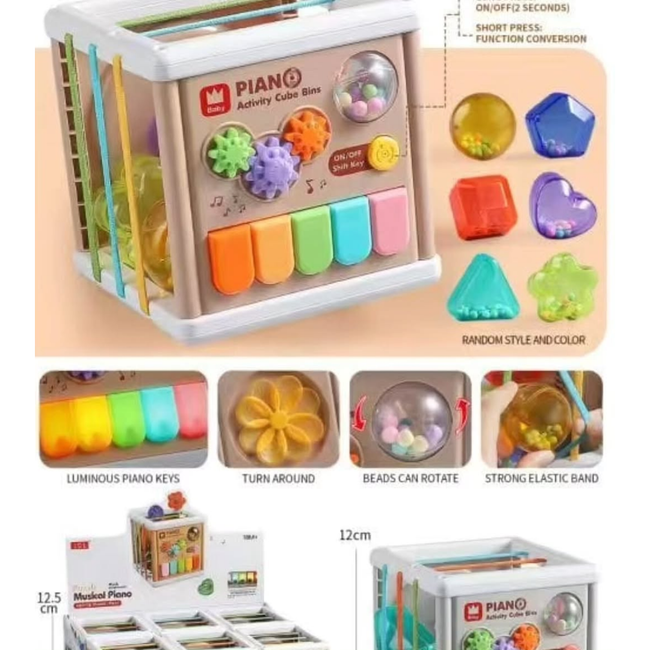 Montessori-style Baby Piano Activity Cube