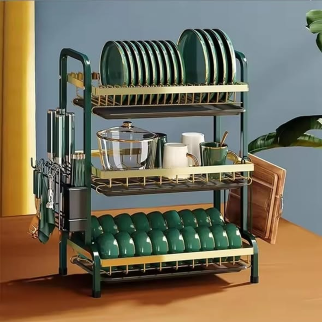 3 Layer Gold Dishrack