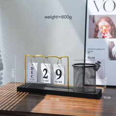 Luxe Desk Calendar and Pen Holder