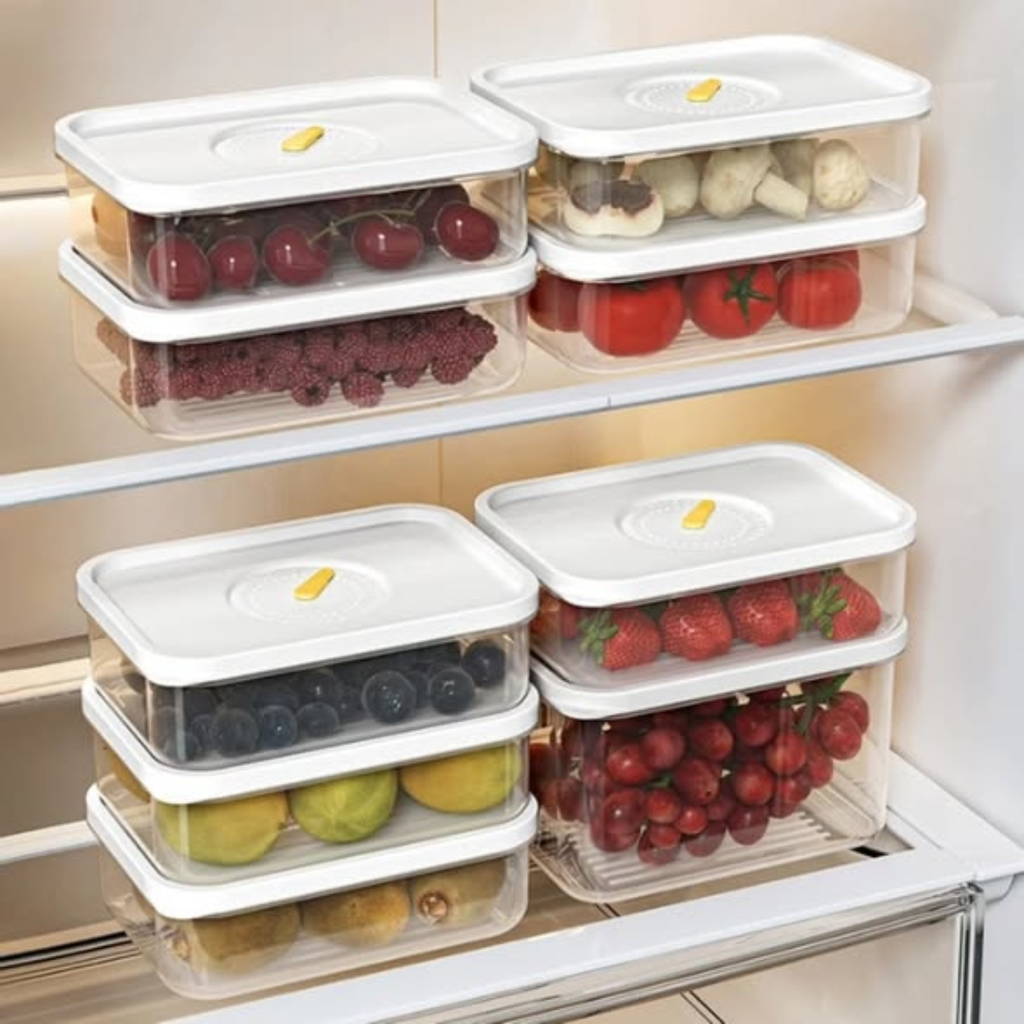 4pcs Transparent fridge organiser/food preservation containers