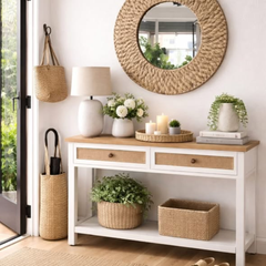 Decorative Water Hyacinth Mirror