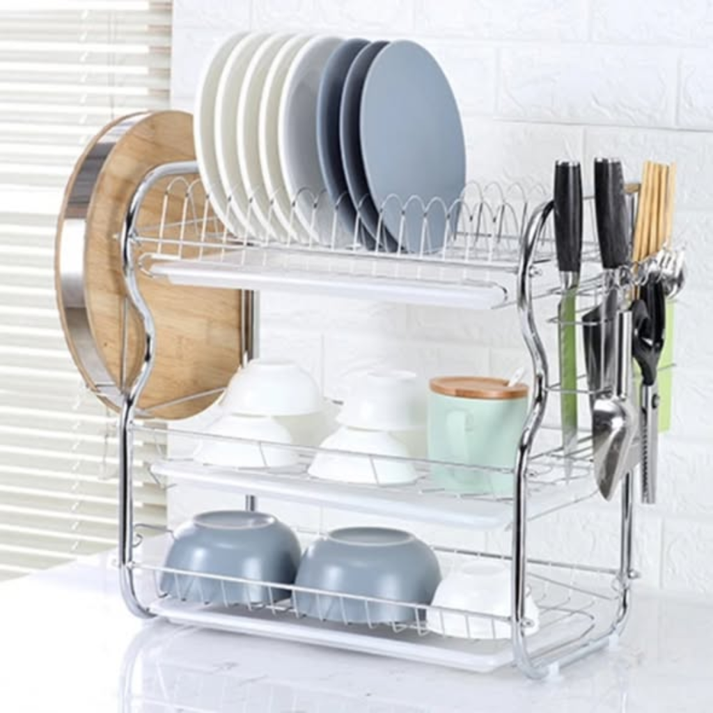 3-Layer Stainless Steel Dish Rack