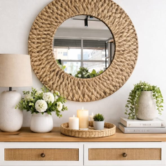 Decorative Water Hyacinth Mirror