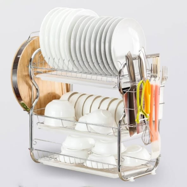 3-Layer Stainless Steel Dish Rack