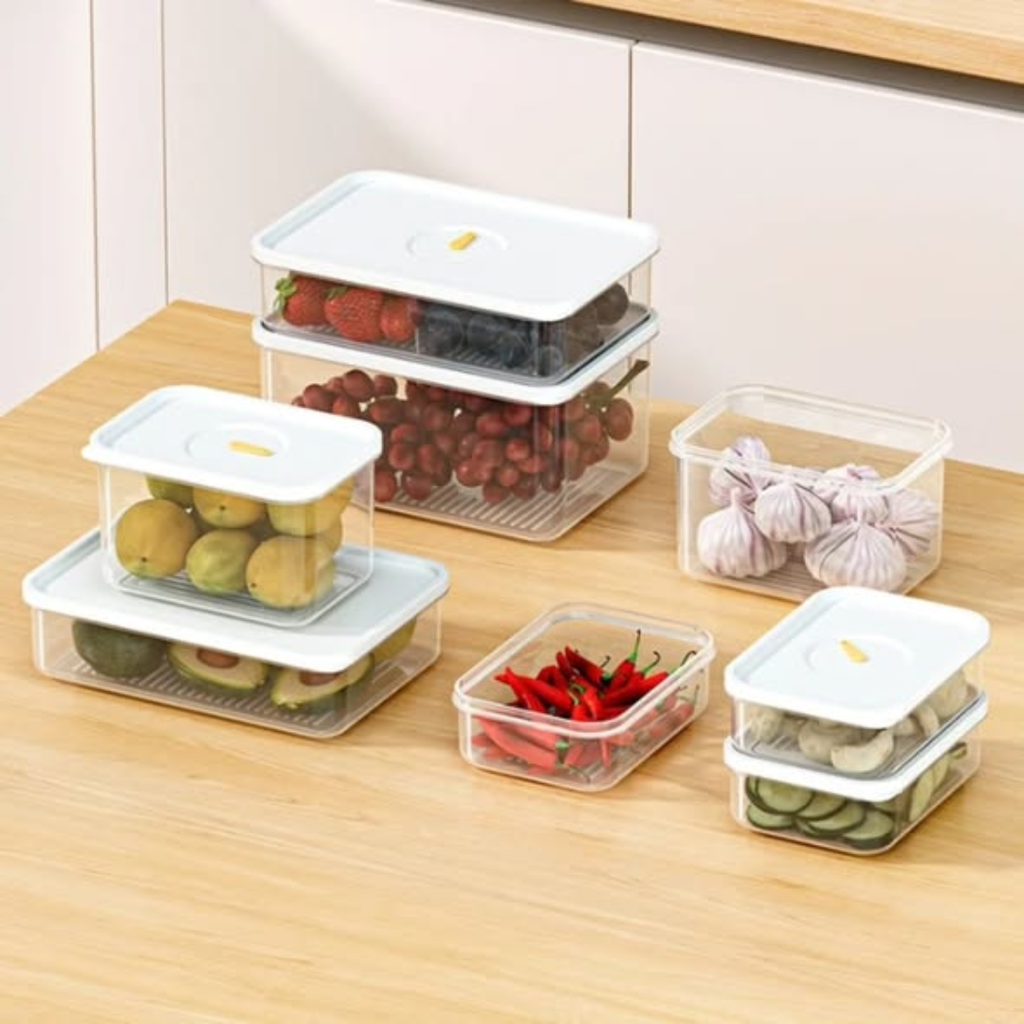 4pcs Transparent fridge organiser/food preservation containers