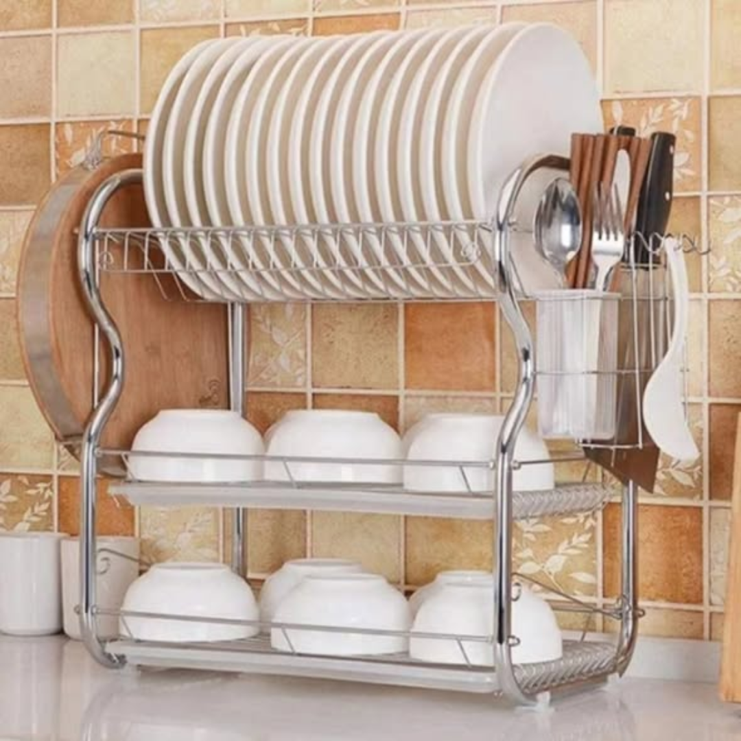 3-Layer Stainless Steel Dish Rack