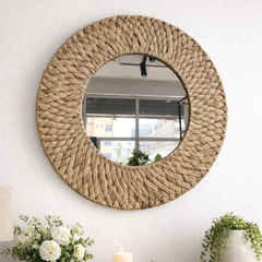 Decorative Water Hyacinth Mirror
