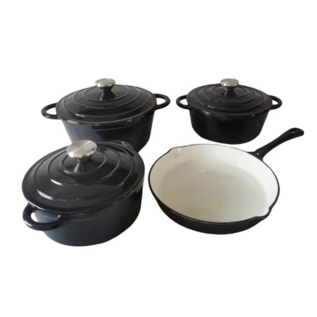 7pcs Enamel Cast Iron Cooking Pots