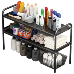 2-Layer Expandable Under-Sink Rack