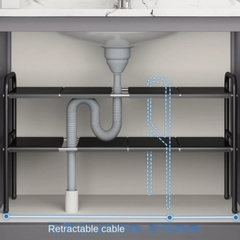 2-Layer Expandable Under-Sink Rack