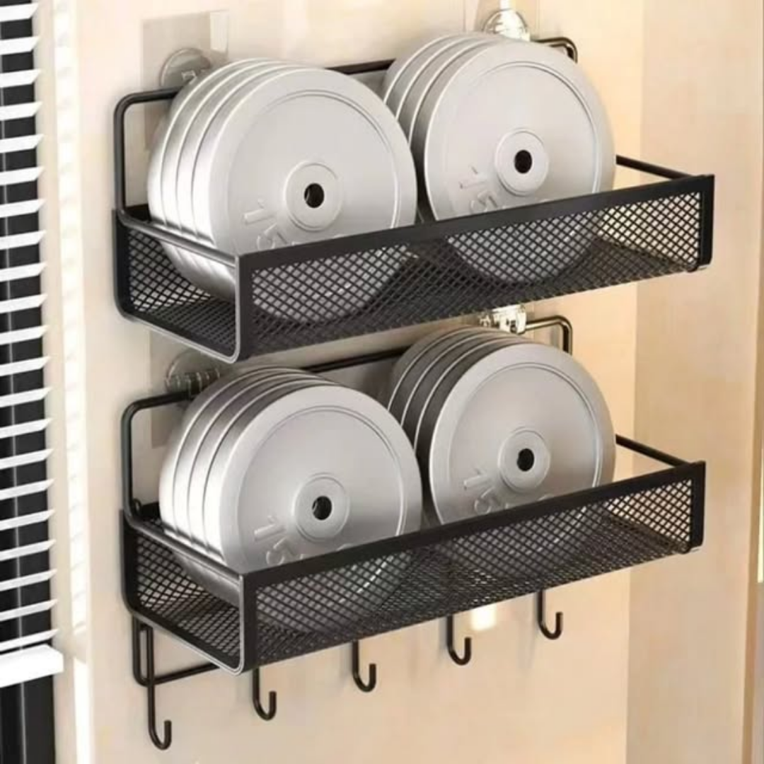 2PCS Portable Hanging Wall-Mounted Storage Rack Set