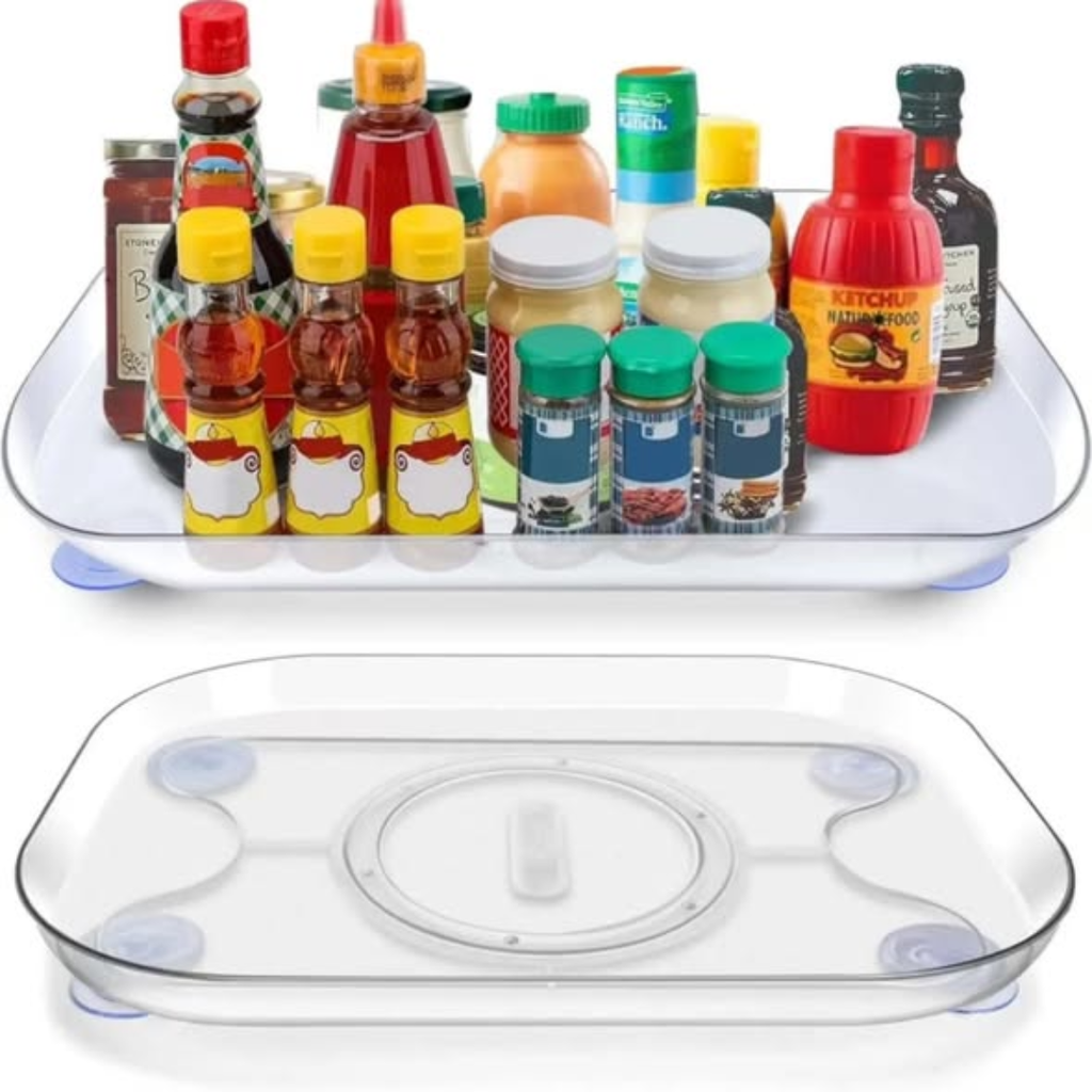360 rotating rectangular turntable organizer