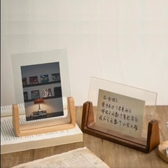Acrylic Photo Frame with Wooden Base
