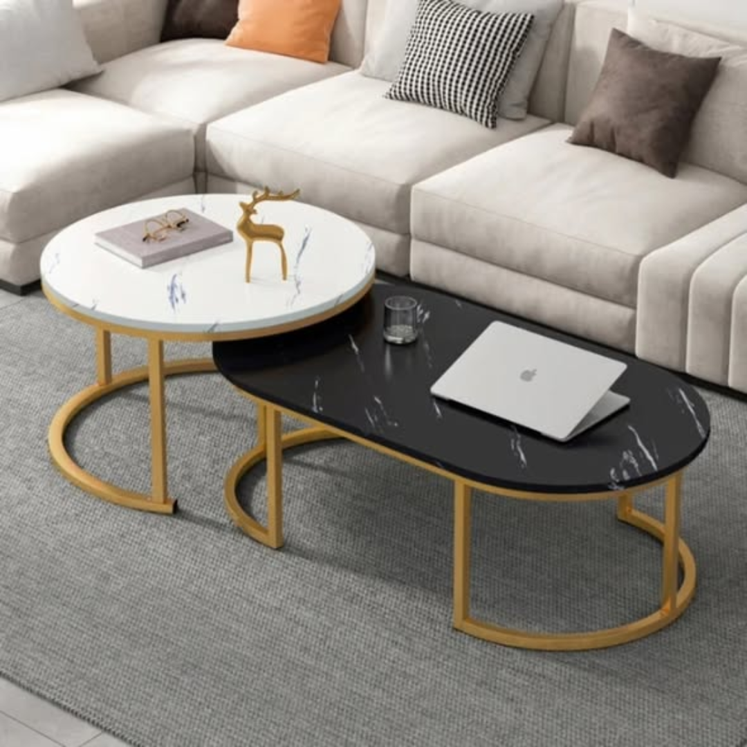Glass Top Nesting Coffee Table set