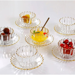 Glass Bowl Flower Type Fruit Plate