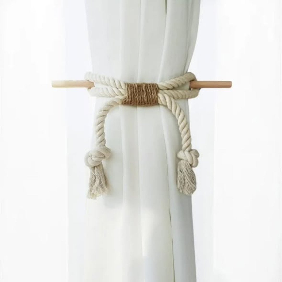 Nordic solid wood stick thick cotton rope