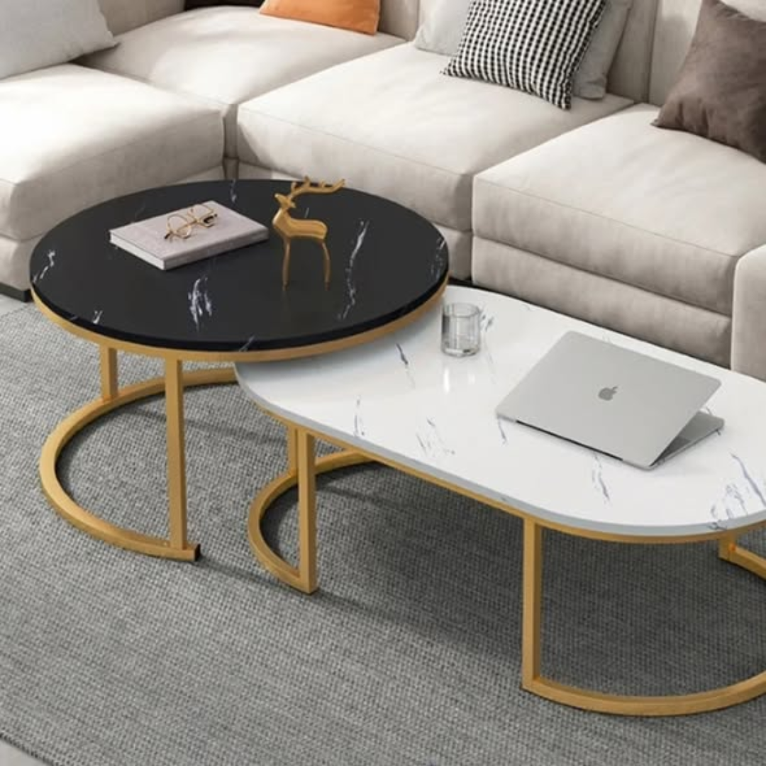 Glass Top Nesting Coffee Table set