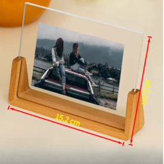 Acrylic Photo Frame with Wooden Base