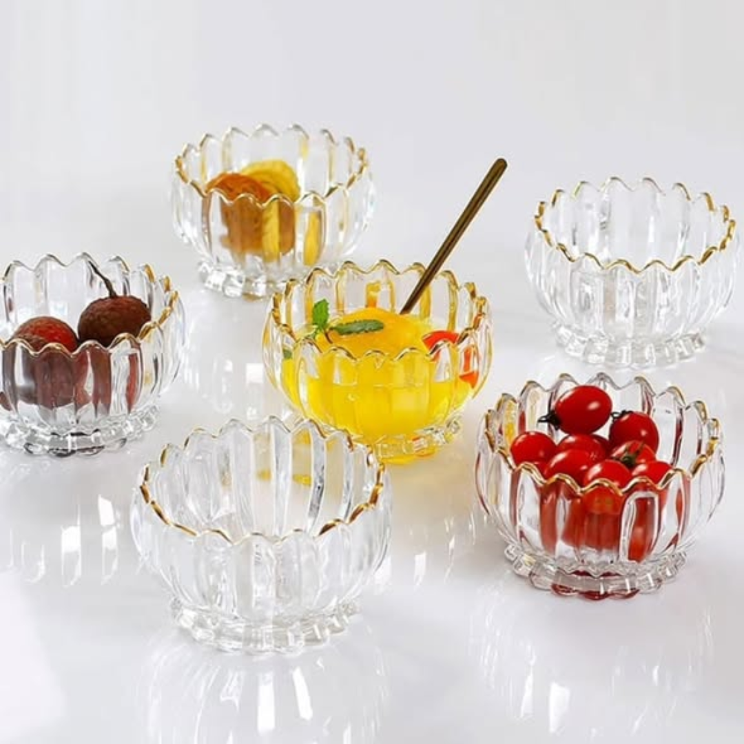 Glass Bowl Flower Type Fruit Plate