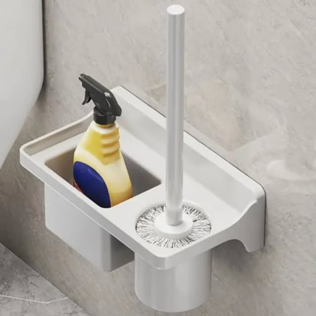 Long-Handle Toilet Brush With Storage Holder