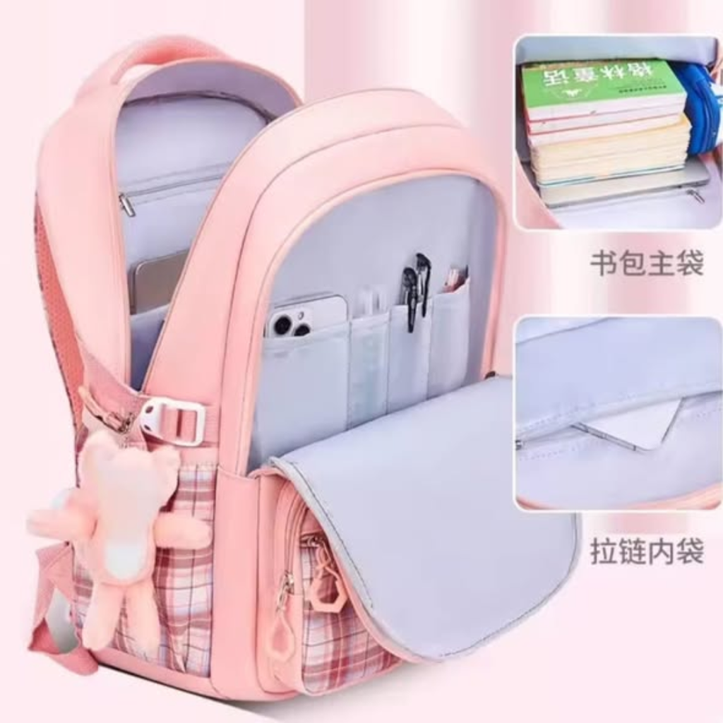 Checkered Student Backpack
