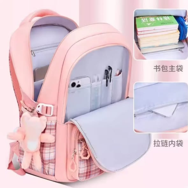 Checkered Student Backpack