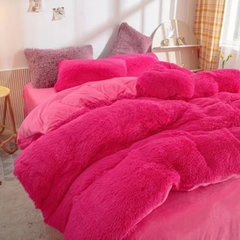 6pc Luxury designs Velvet plush Fluffy Duvet set