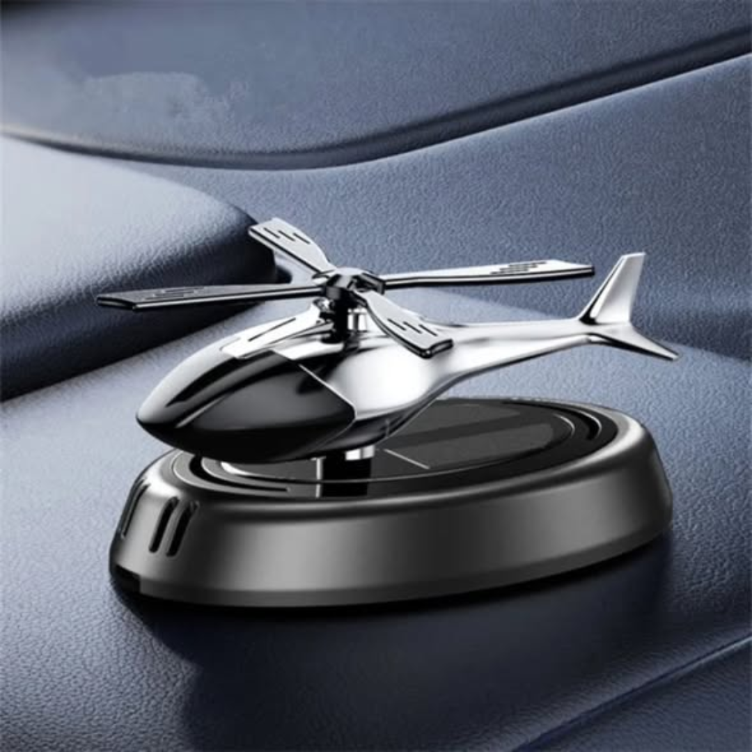 Solar power car freshener helicopter