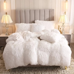 6pc Luxury designs Velvet plush Fluffy Duvet set