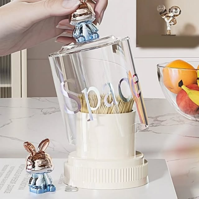 Rabbit Toothpick and Cotton Swab Storage Box