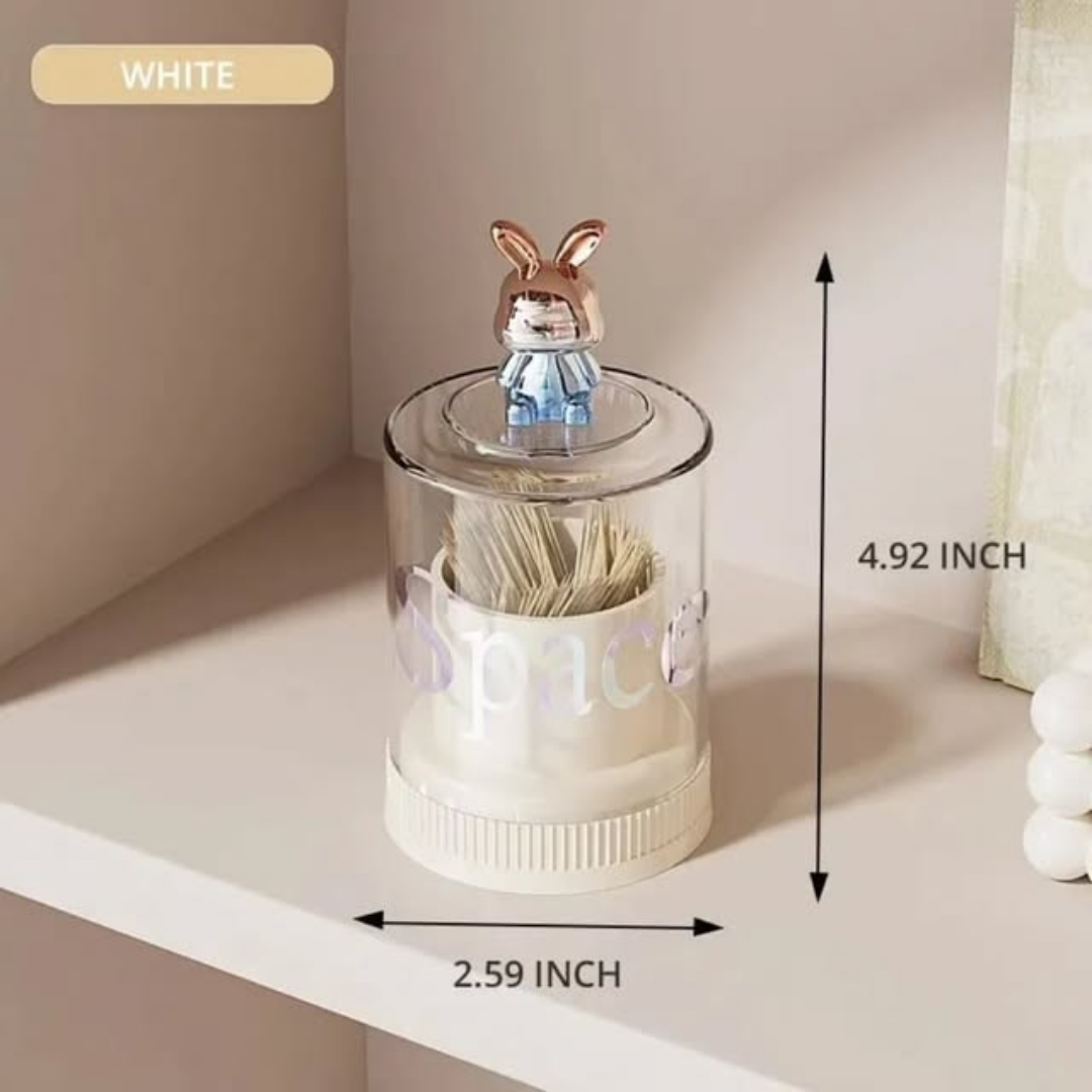Rabbit Toothpick and Cotton Swab Storage Box
