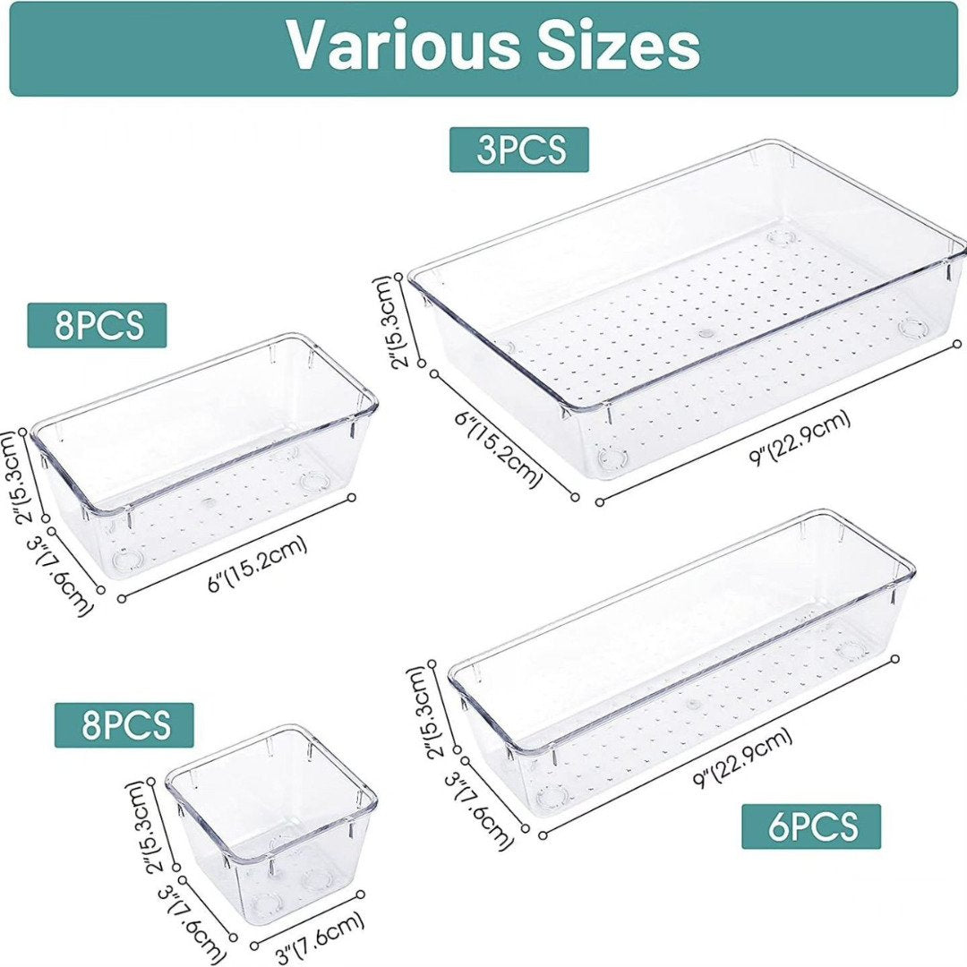25Pcs set drawer organizers